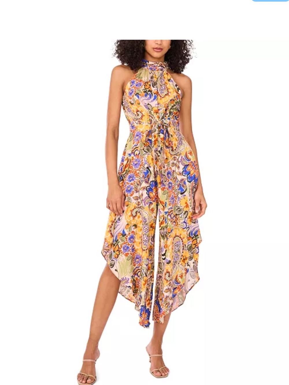 NWT MSK Petite Floral Halter Jumpsuit